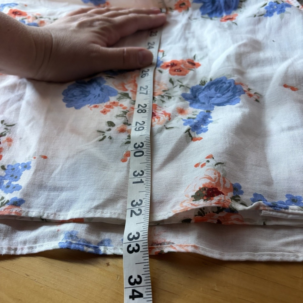 Floral Wrap Linen Midi Skirt Size 14 NWT Cottage Country Grandmillennial - Picture 8 of 8